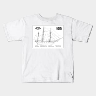 Charles Darwin HMS Beagle Tall Ship - BDL Kids T-Shirt